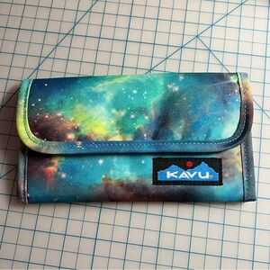 Kavu Galaxy Print Blue and Yellow Wallet